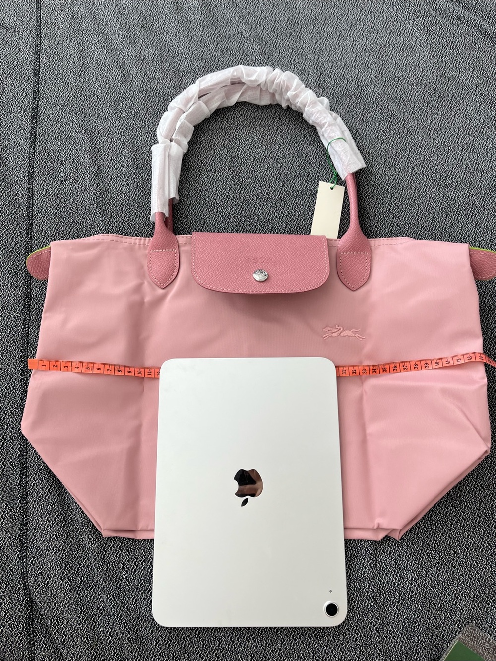 Longchamp Pink Foldable Tote with Top Flap large